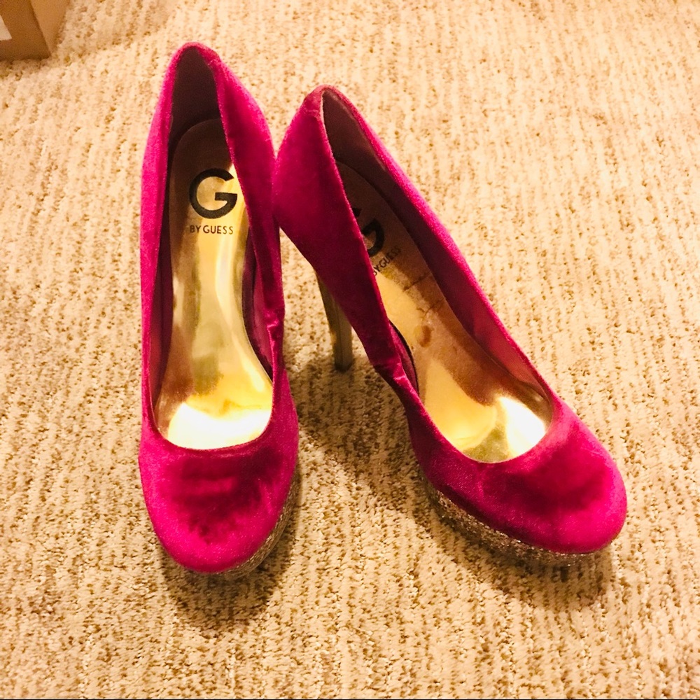 GUESS heels velvet & glitter